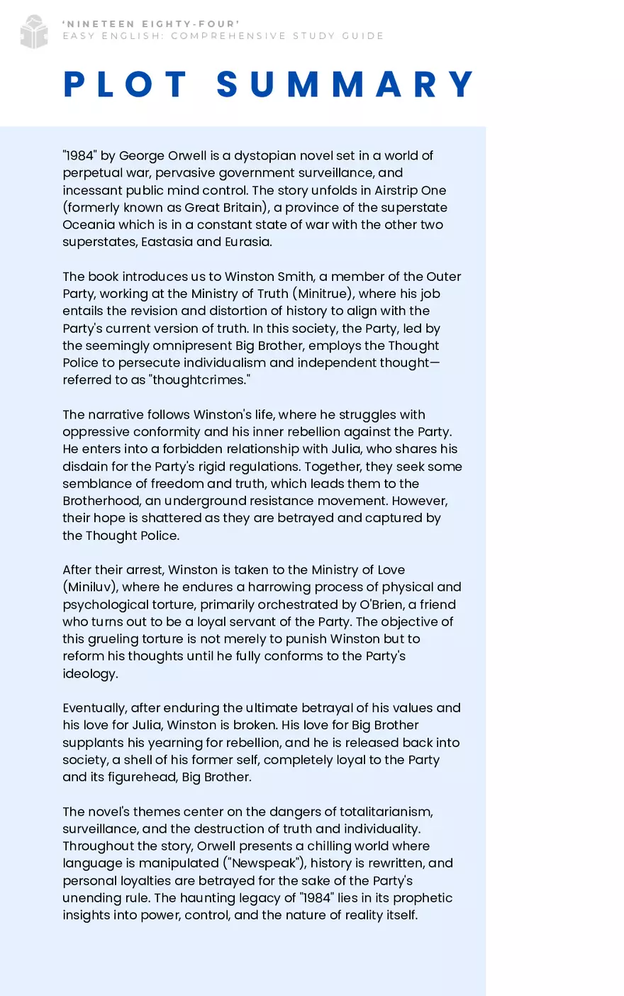 Study Guide: Nineteen Eighty Four - Page 13