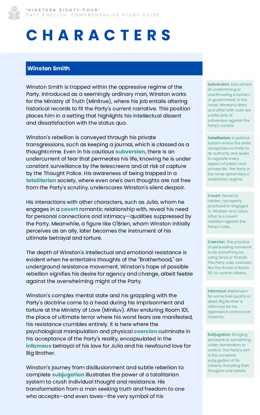 Study Guide: Nineteen Eighty Four - Page 17