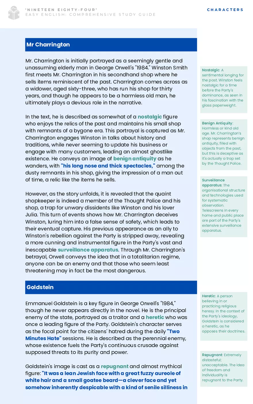Study Guide: Nineteen Eighty Four - Page 21