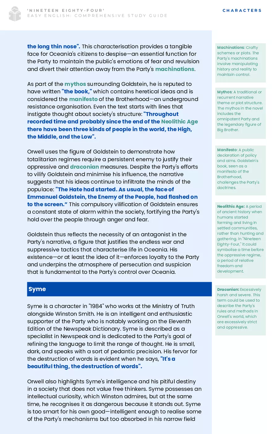 Study Guide: Nineteen Eighty Four - Page 22