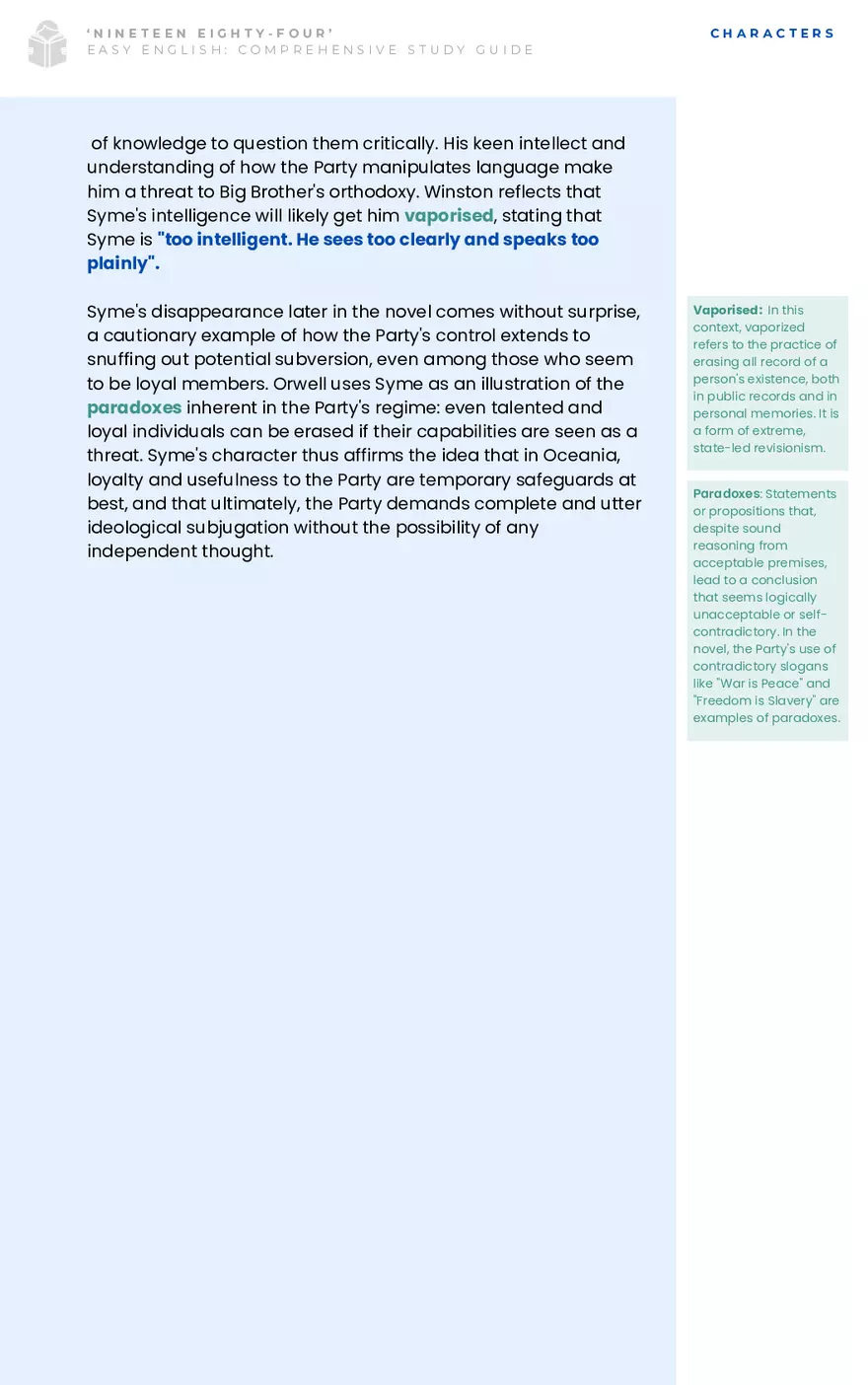Study Guide: Nineteen Eighty Four - Page 23