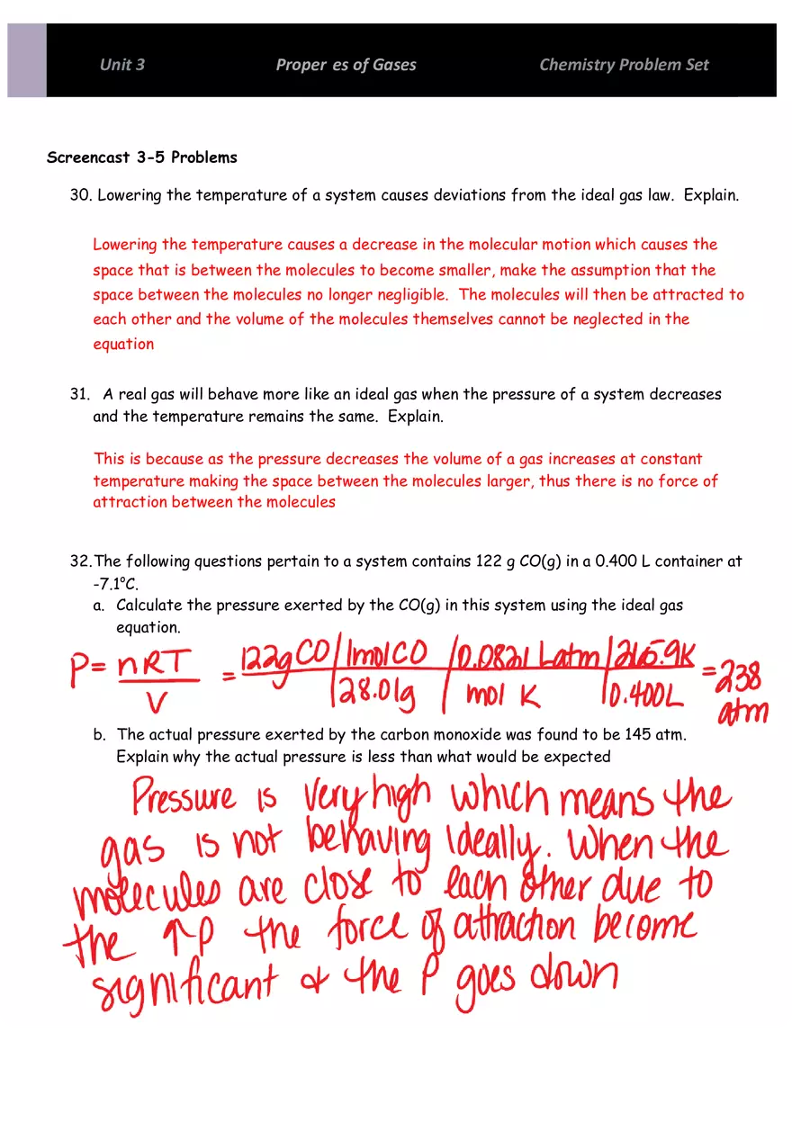 Unit 3 Properties of Gases - Page 1