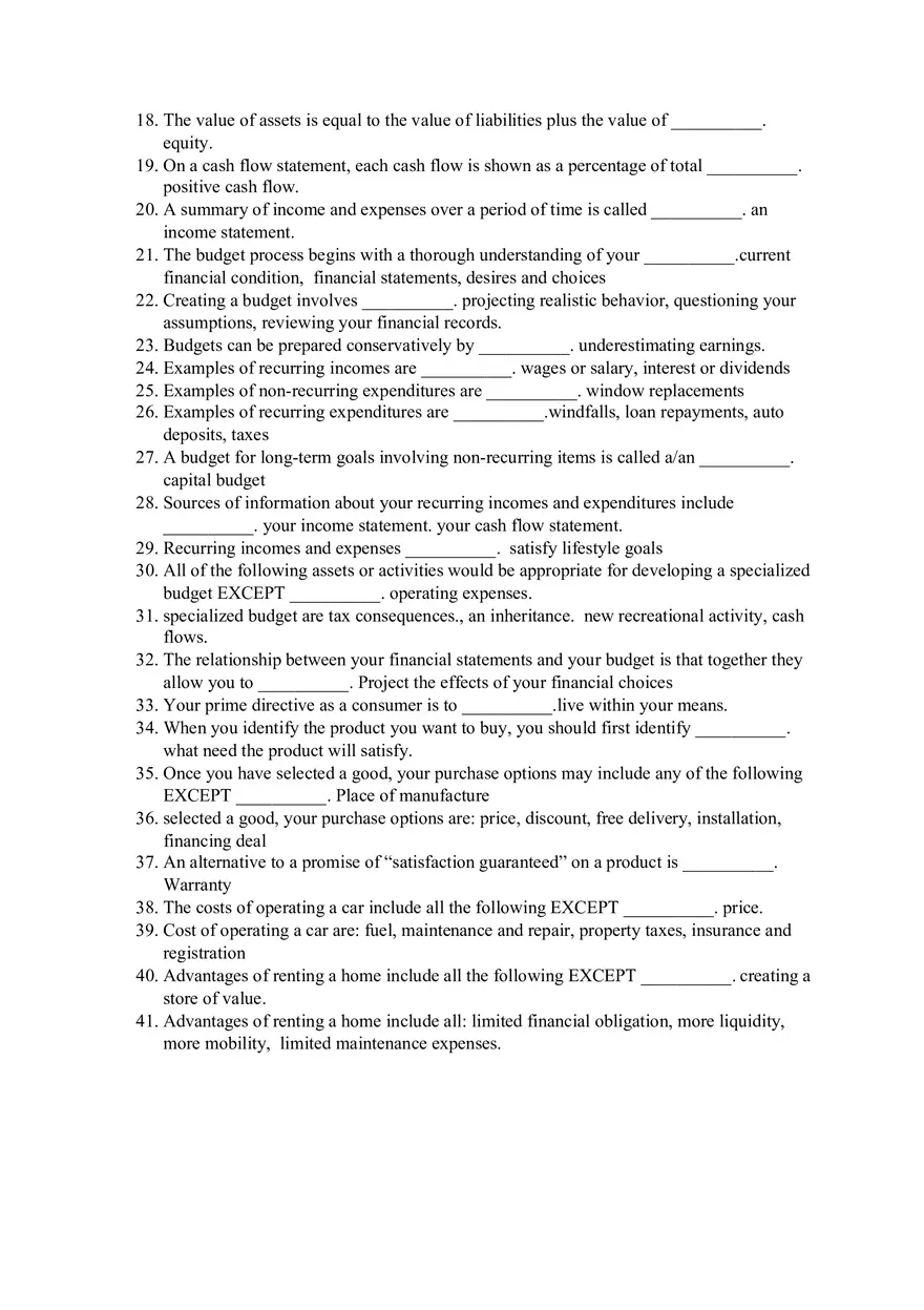 BUS Study Test Questions - Page 2