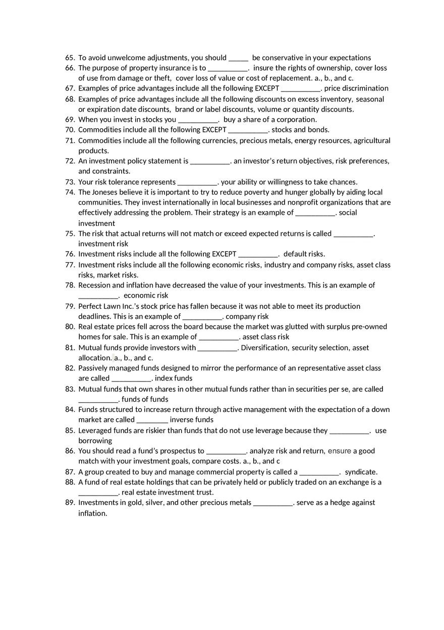 BUS Study Test Questions - Page 4