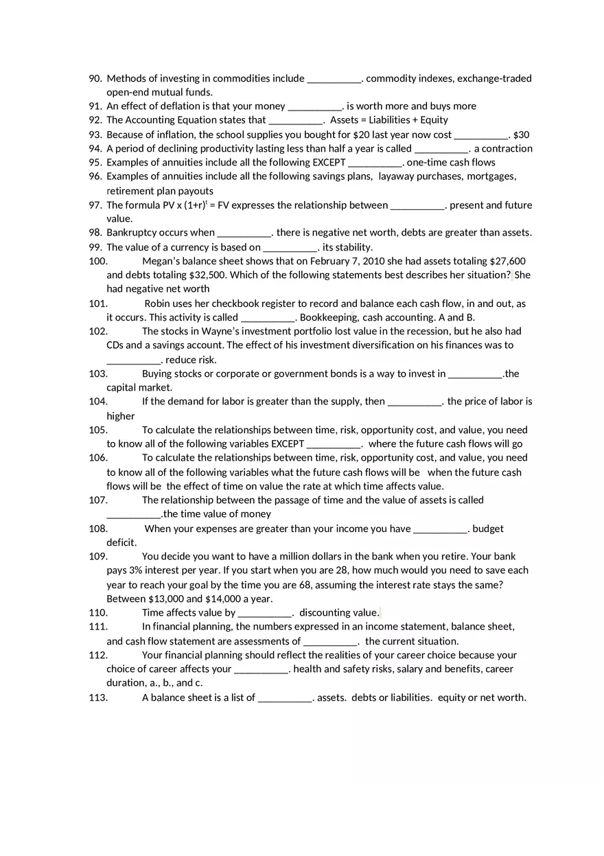BUS Study Test Questions - Page 5