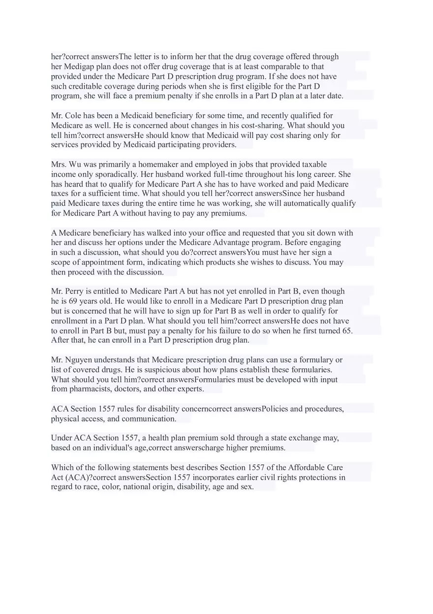AHIP Final Exam Answers Part 2 - Page 9