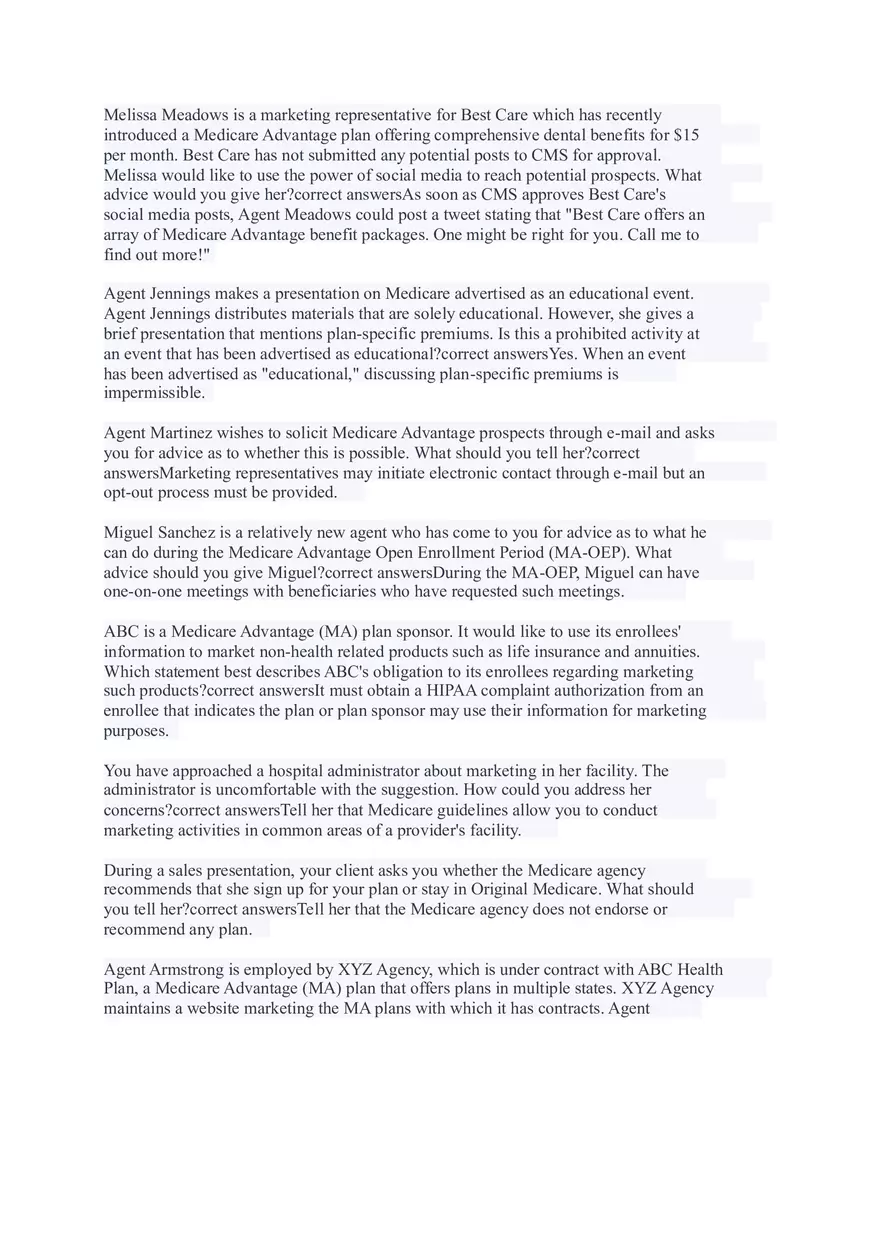 AHIP Final Exam Answers Part 2 - Page 1