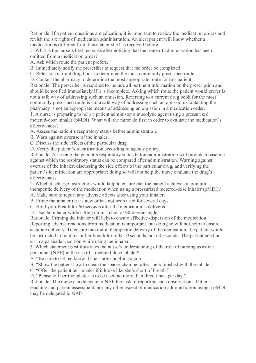 Which Example Reflects Effective Documentation of Medication Administration by a Nurse - Page 6