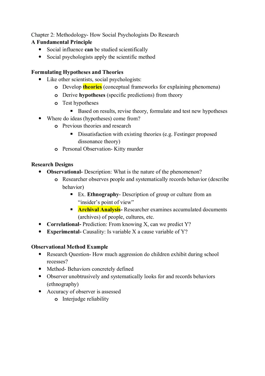 Chapter 2 Methodology - How Social Psychologists Do Research - Page 1