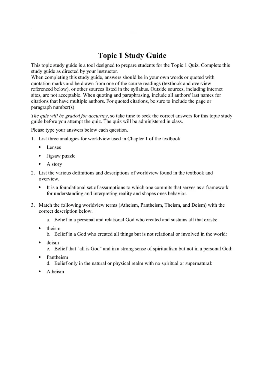 Topic 1 Study Guide - Page 1