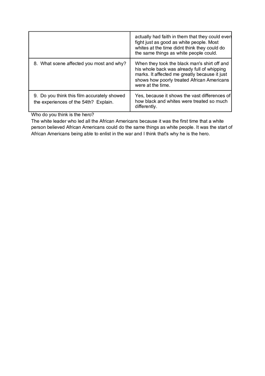 Glory The Movie Study Guide and Discussion Questions - Page 2