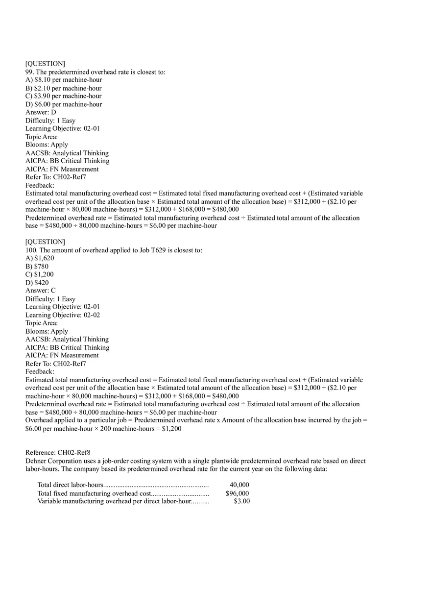 Ch2, Job-Order Costing Calculating Unit Product Costs Part 6 - Page 2