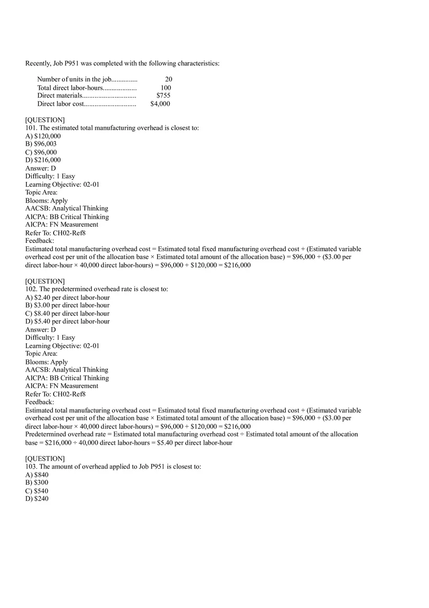 Ch2, Job-Order Costing Calculating Unit Product Costs Part 6 - Page 3