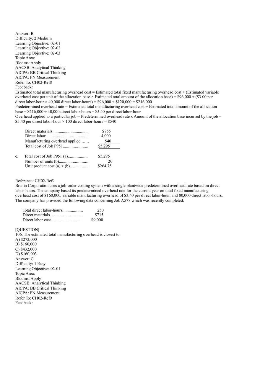 Ch2, Job-Order Costing Calculating Unit Product Costs Part 6 - Page 5