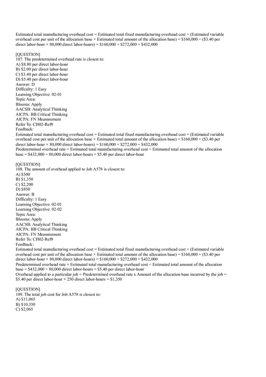 Ch2, Job-Order Costing Calculating Unit Product Costs Part 6 - Page 6