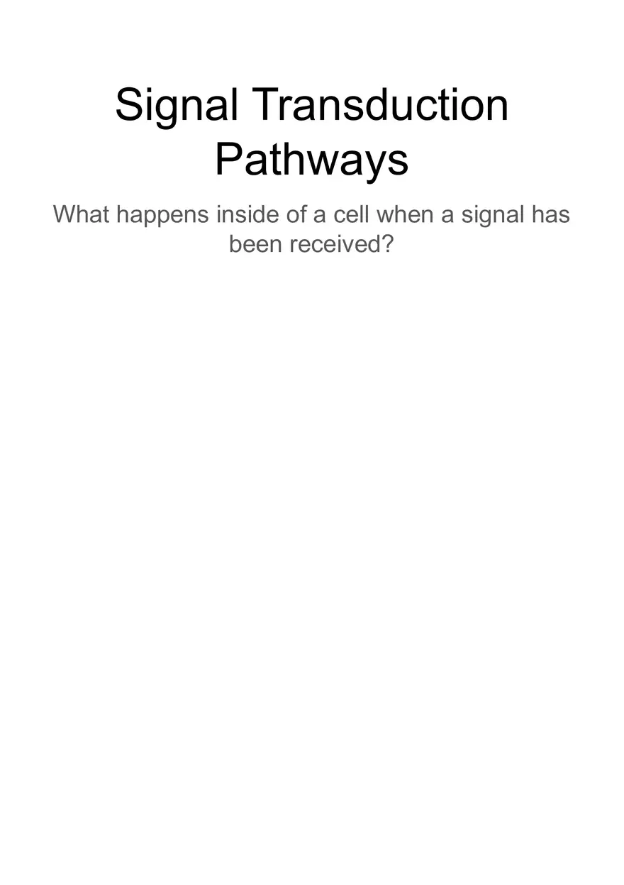 Signal Transduction Pathways - Page 1