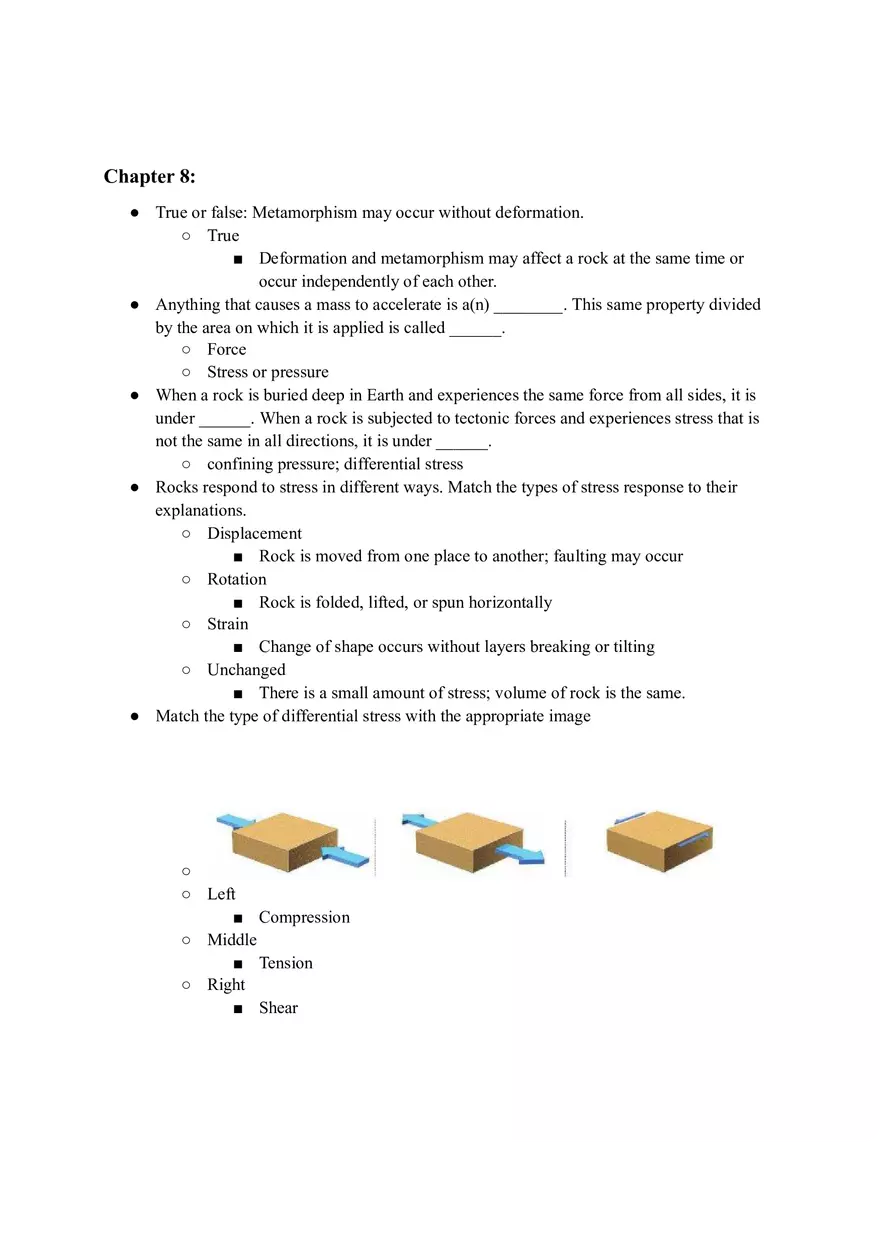 Geology Quiz Answers Chapter 8 - Page 1