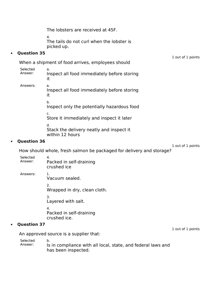 Servsafe Practice Exam Part 9 - Page 9