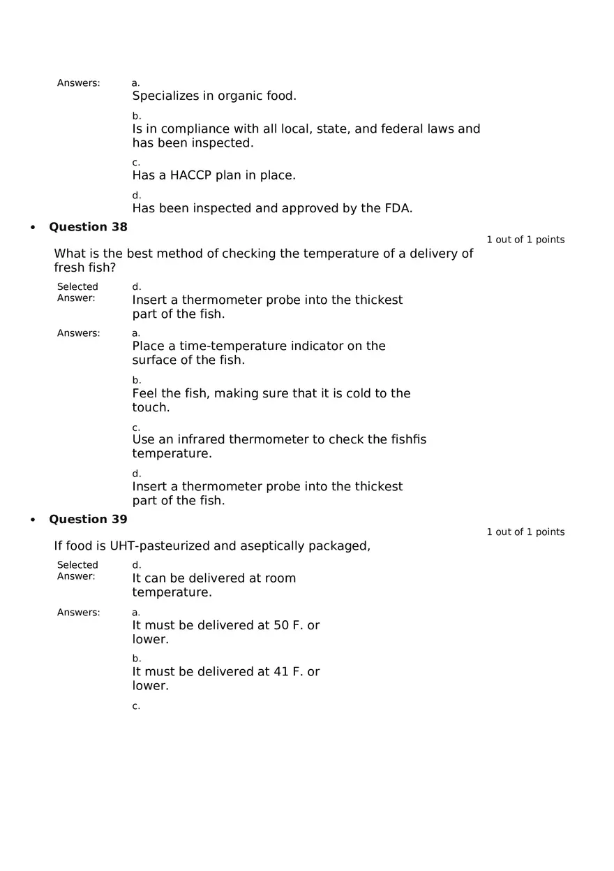 Servsafe Practice Exam Part 9 - Page 10