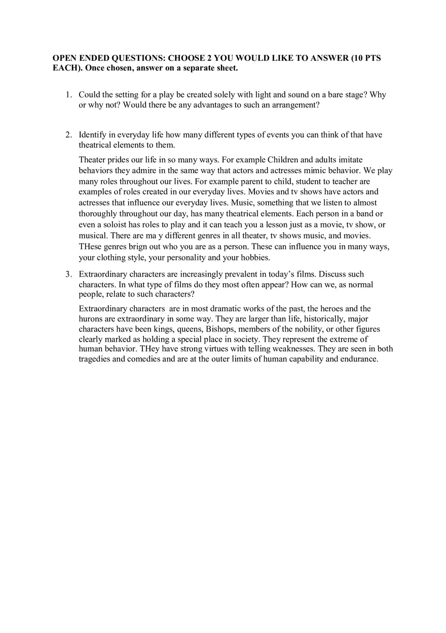 Theatre Appreciation Exam - Page 4