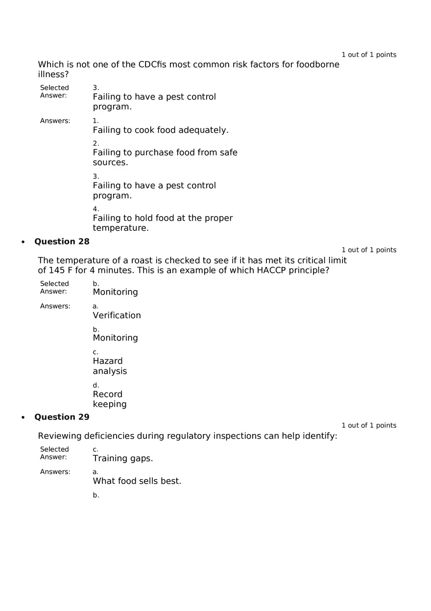 Servsafe Practice Exam Part 12 - Page 8