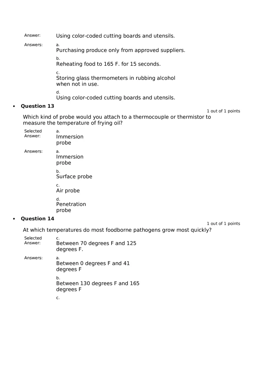 Servsafe Practice Exam Part 12 - Page 2