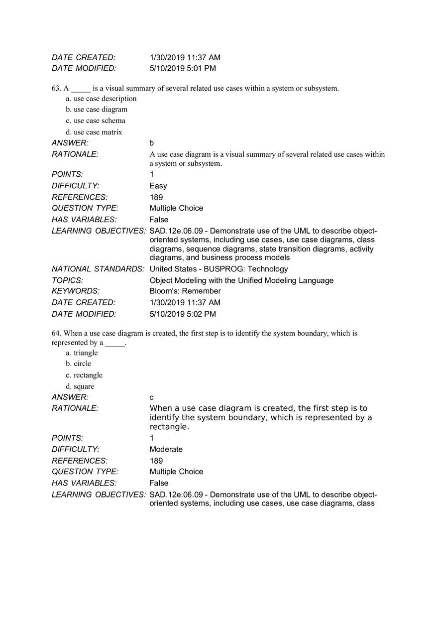 Chapter 6 Object Modeling MCQ - Page 9