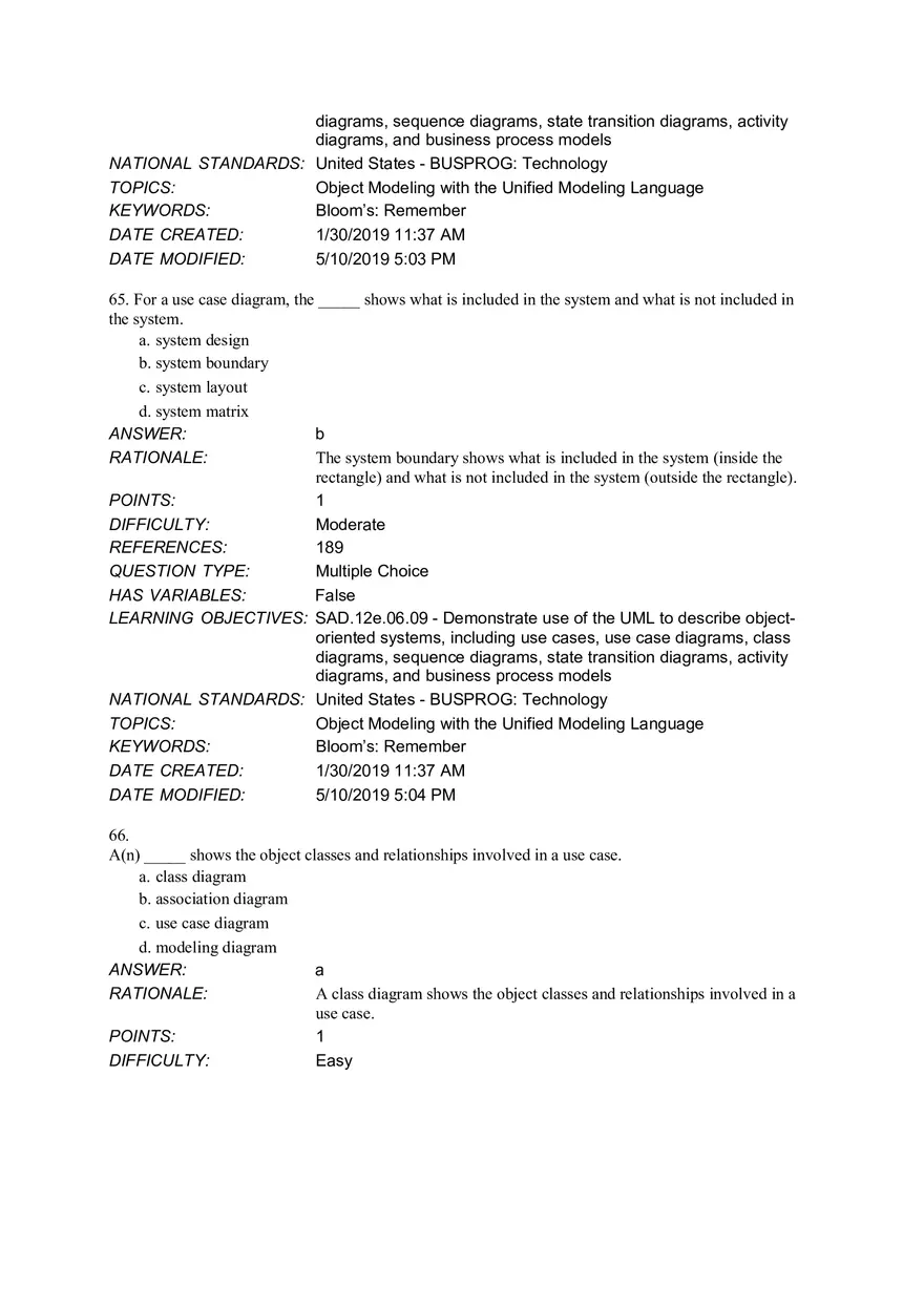 Chapter 6 Object Modeling MCQ - Page 10