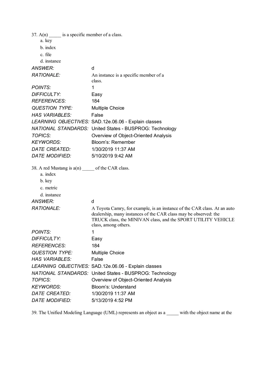 Chapter 6 Object Modeling MCQ - Page 18