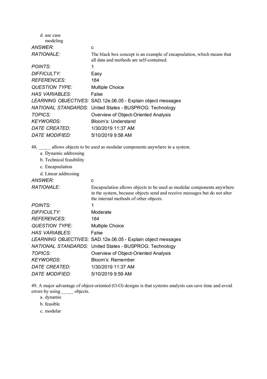 Chapter 6 Object Modeling MCQ - Page 23