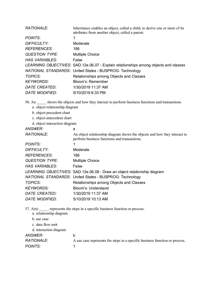 Chapter 6 Object Modeling MCQ - Page 5