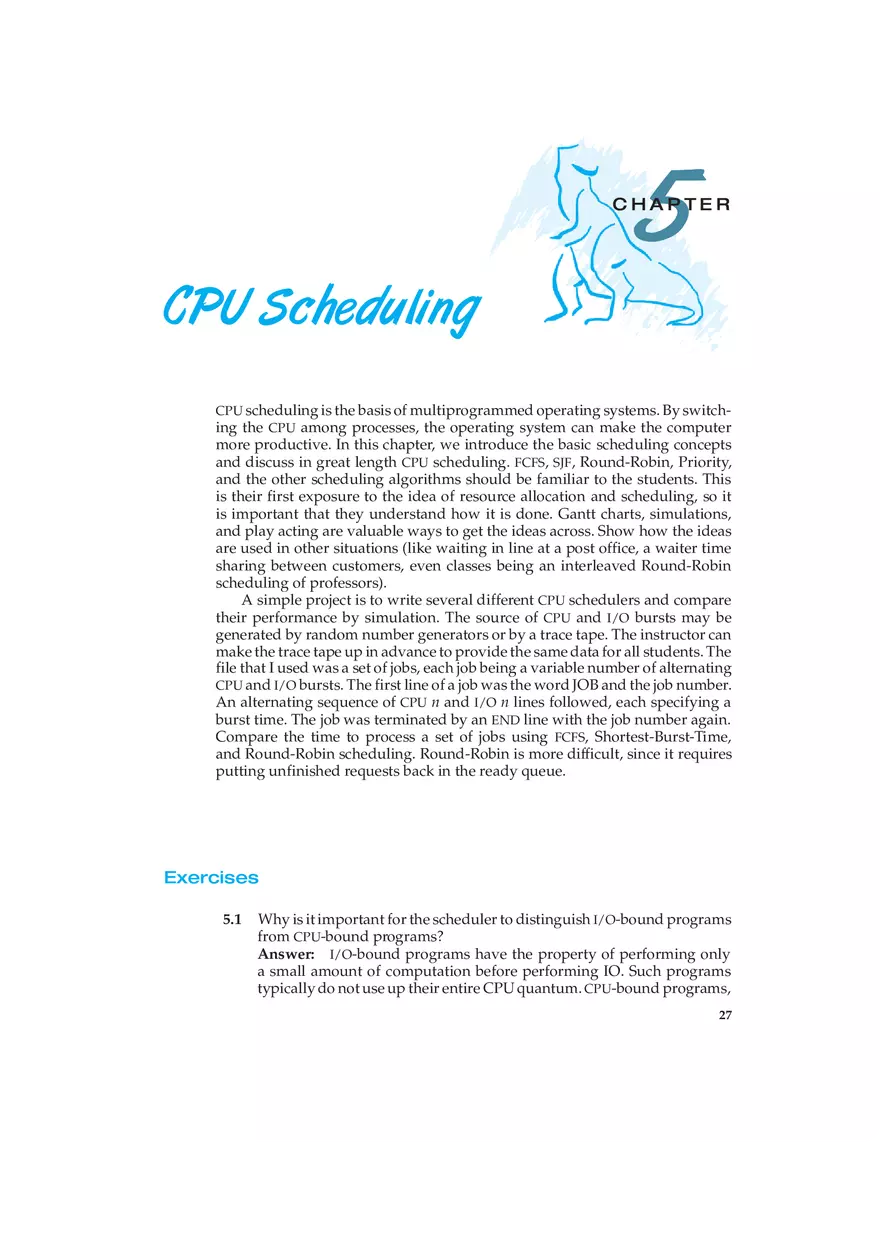 Chapter 5 CPU Scheduling - Page 1