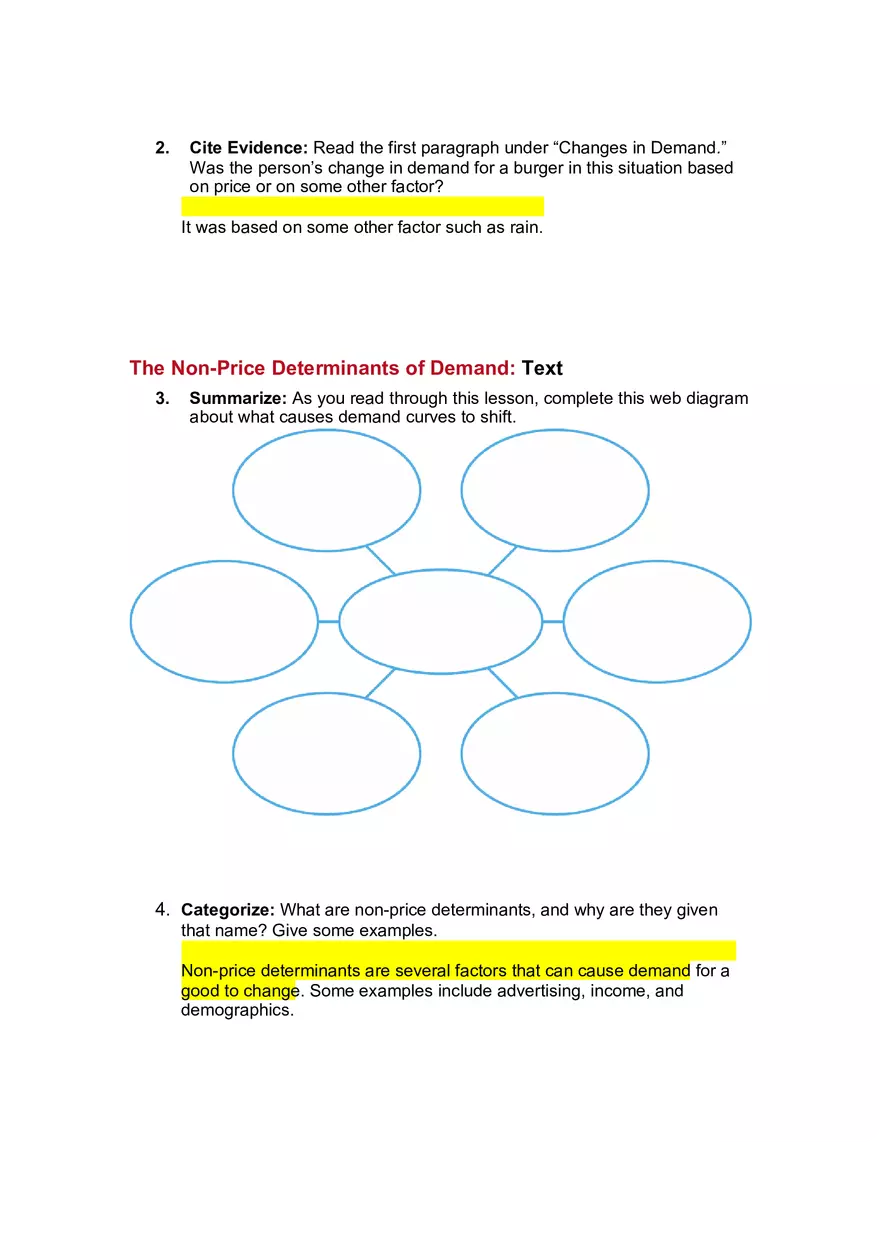 Shifts in Demand Worksheet - Page 2