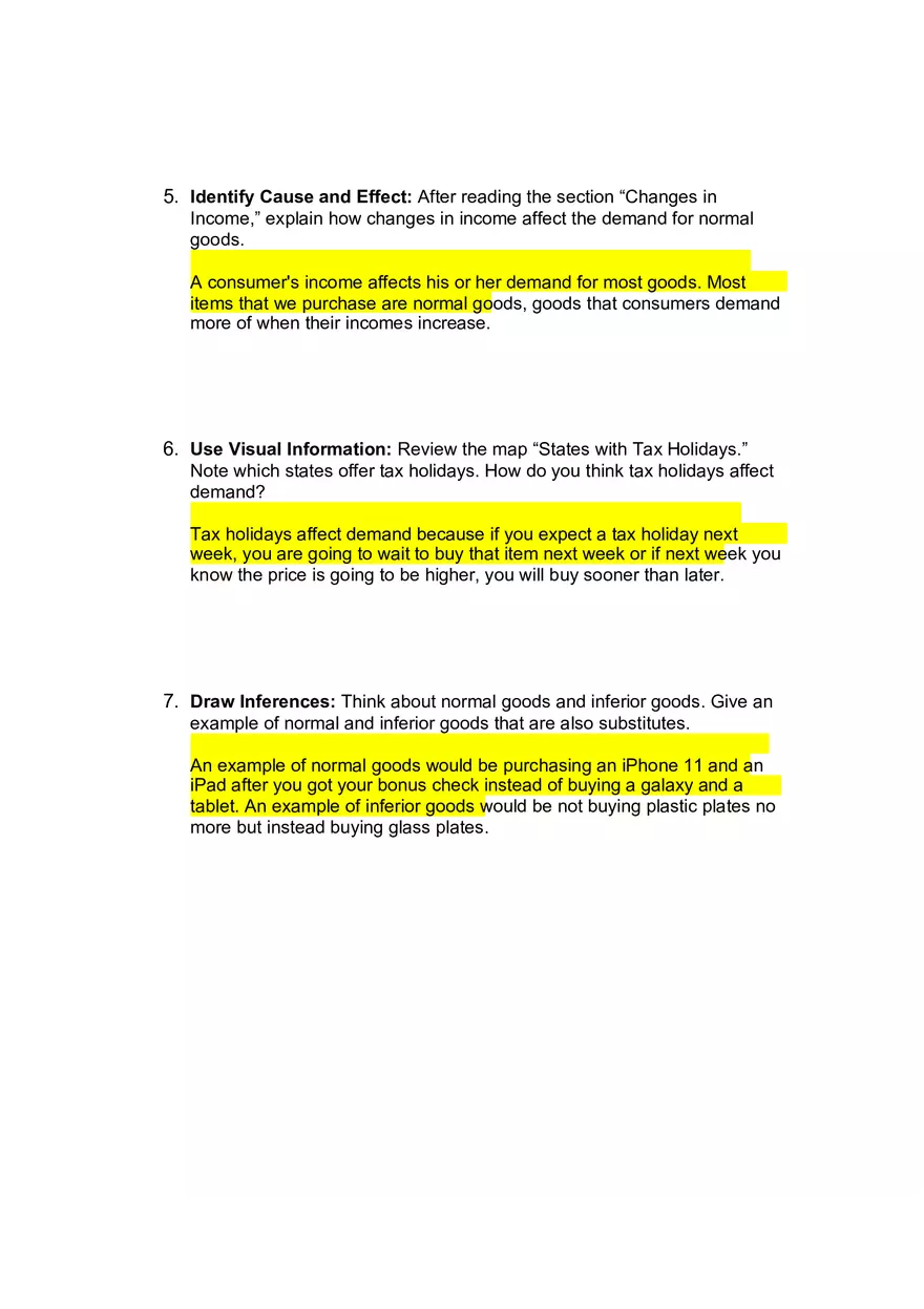 Shifts in Demand Worksheet - Page 3