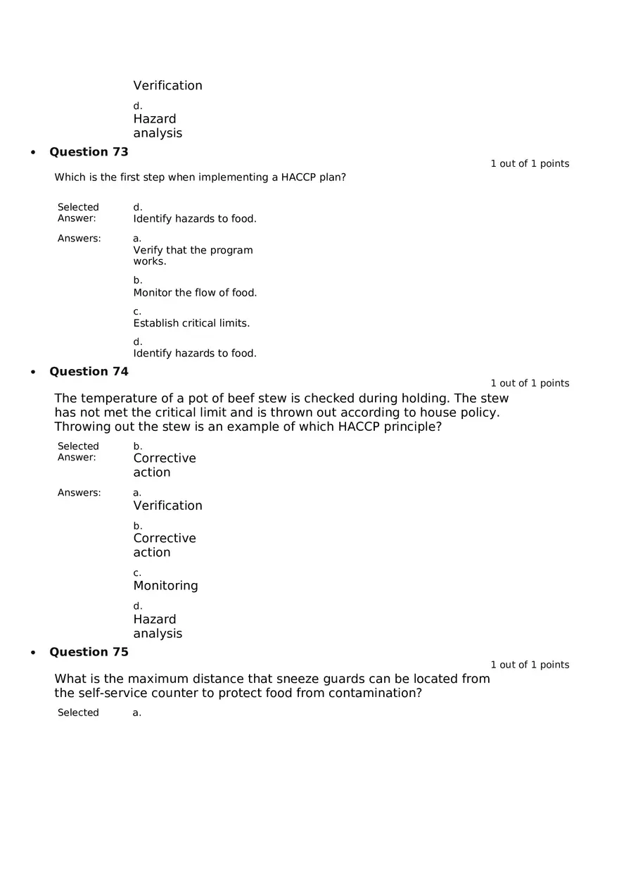 Servsafe Practice Exam Part 7 - Page 2