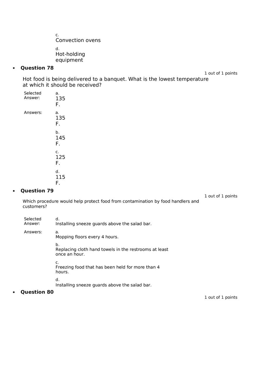 Servsafe Practice Exam Part 7 - Page 4