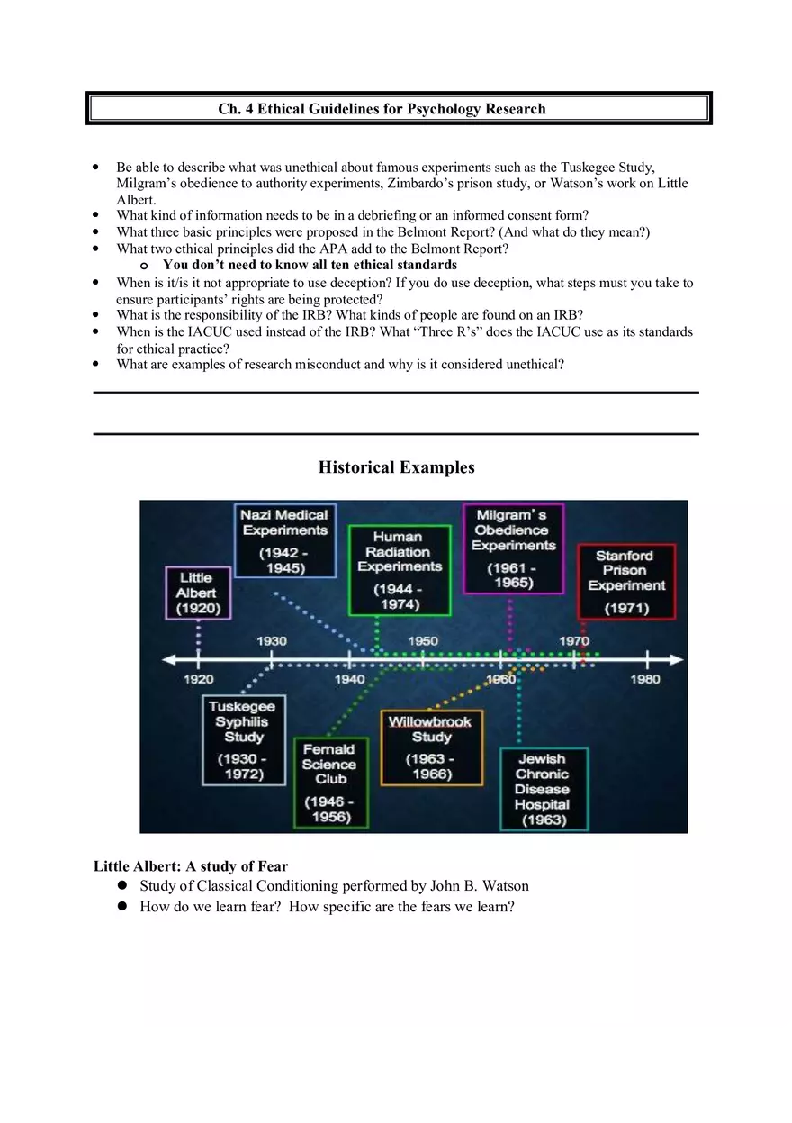 Ch. 4 Ethical Guidelines for Psychology Research - Page 1