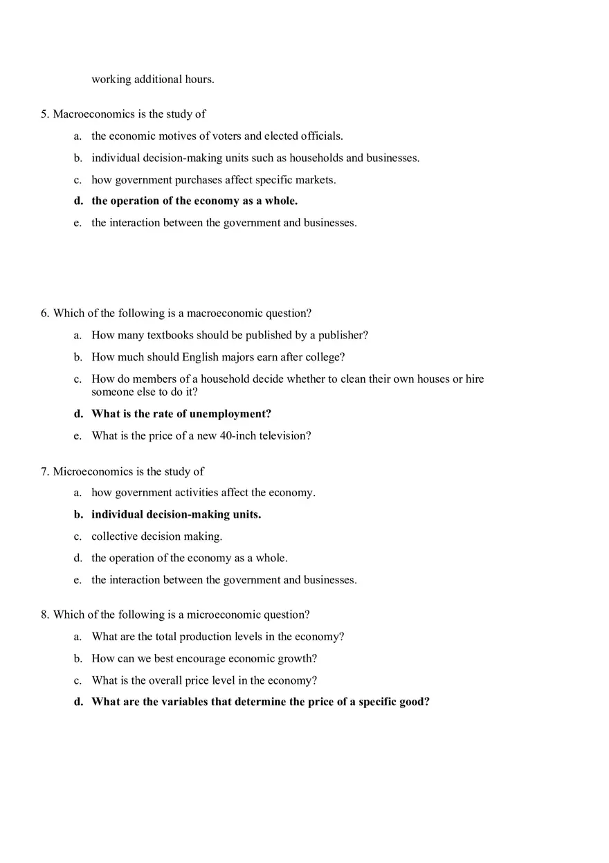 Microeconomic Chapter 1 Practice Problems - Page 2
