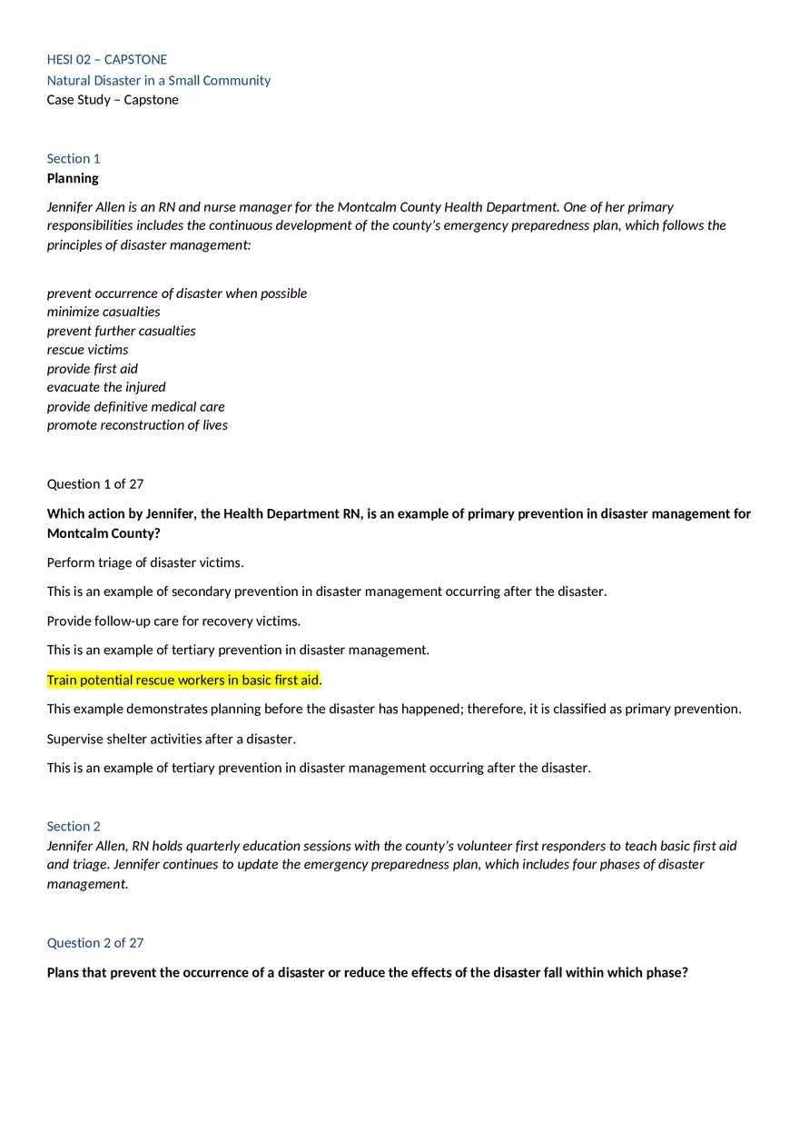Natural Disaster in a Small Community - Page 1