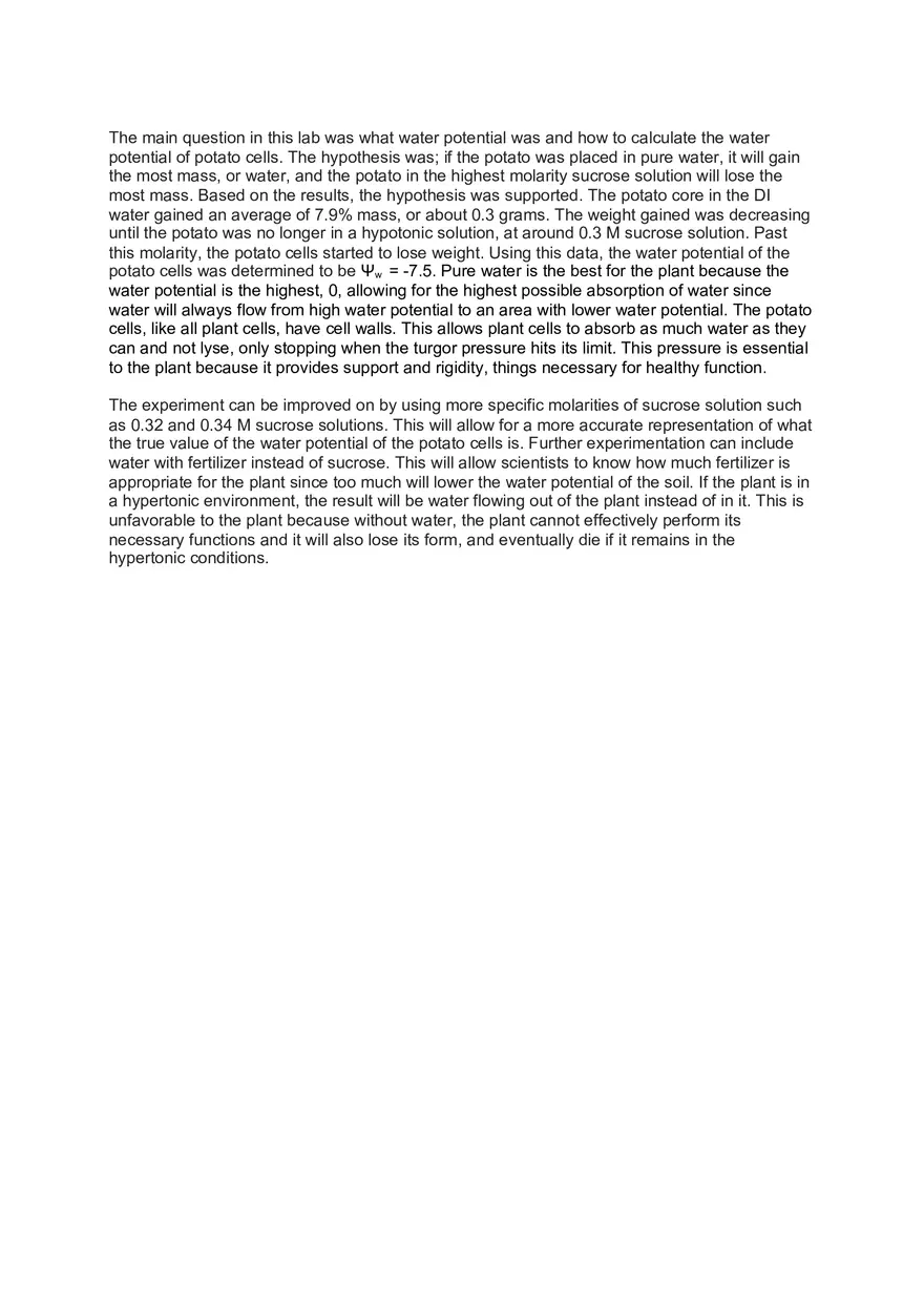 The Effect of Various Solutions with Varying Molarities - Page 4