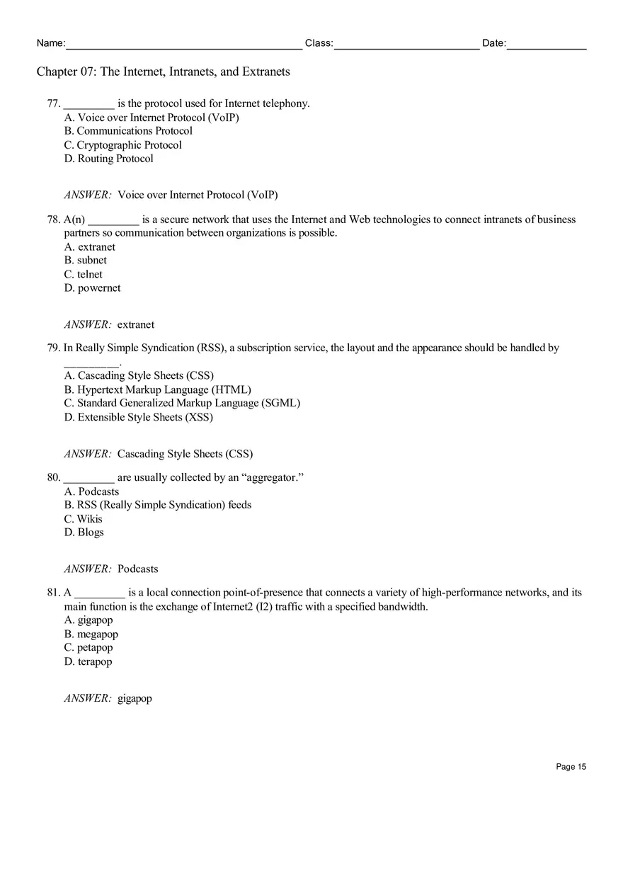 Chapter 07 The Internet, Intranets, and Extranets - Page 7