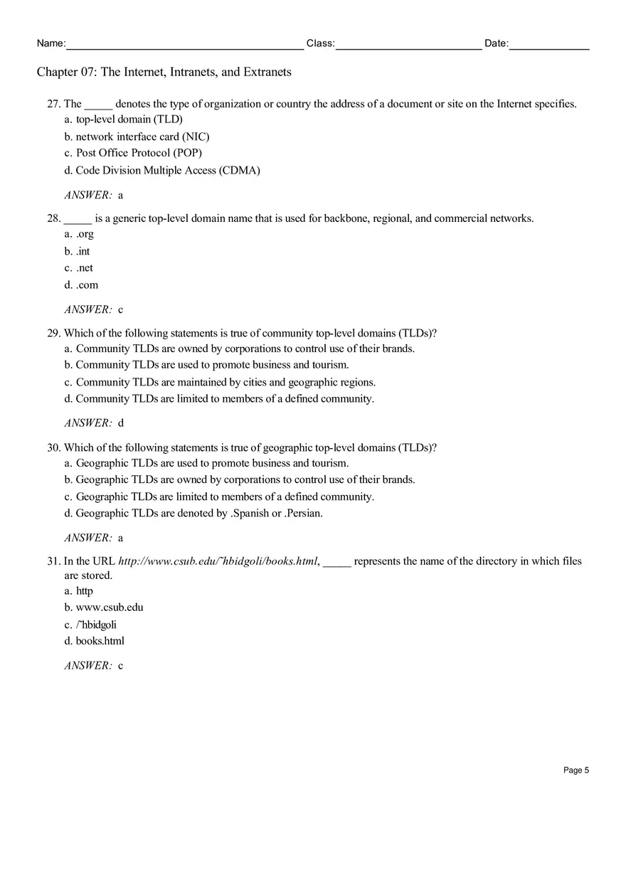 Chapter 07 The Internet, Intranets, and Extranets - Page 14