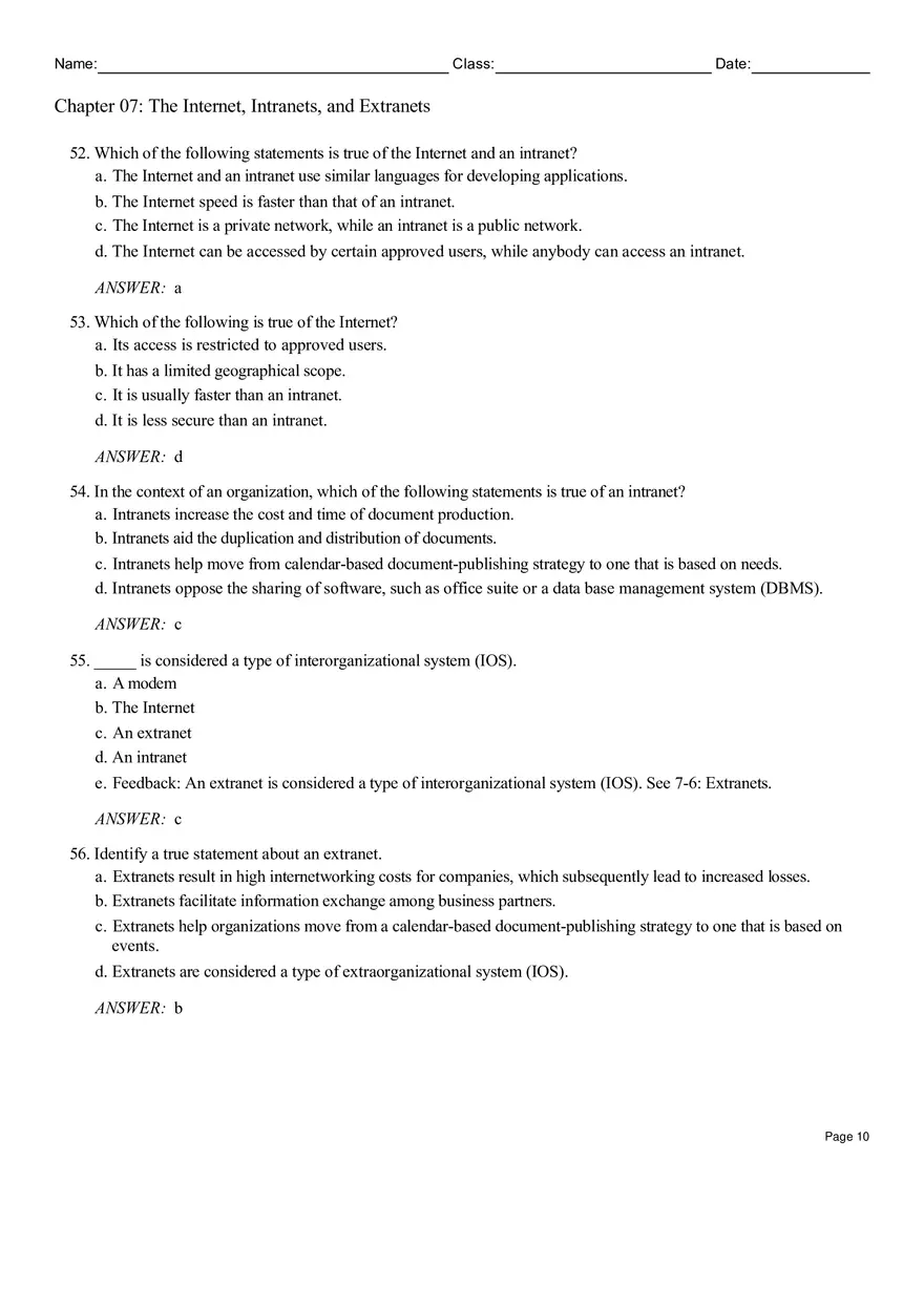Chapter 07 The Internet, Intranets, and Extranets - Page 19
