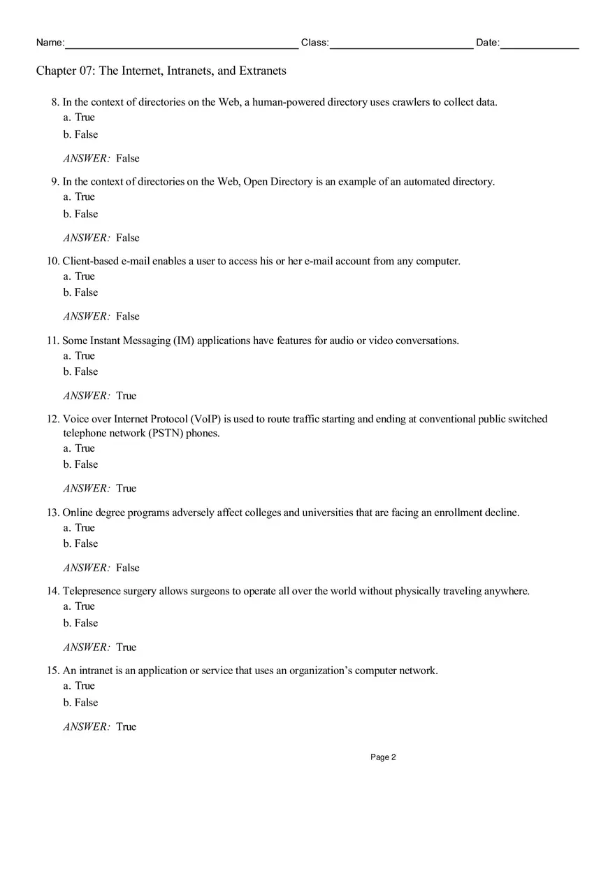 Chapter 07 The Internet, Intranets, and Extranets - Page 2