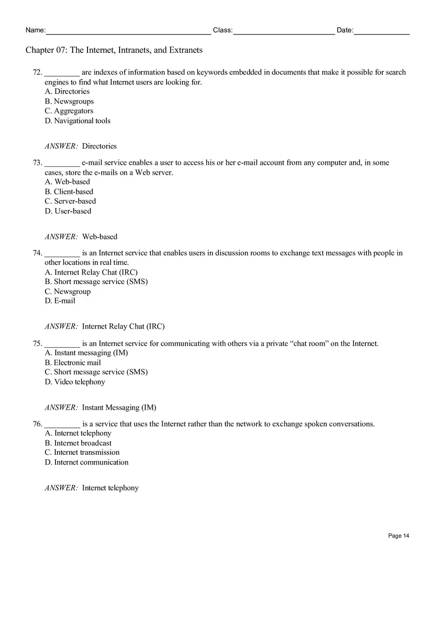 Chapter 07 The Internet, Intranets, and Extranets - Page 6
