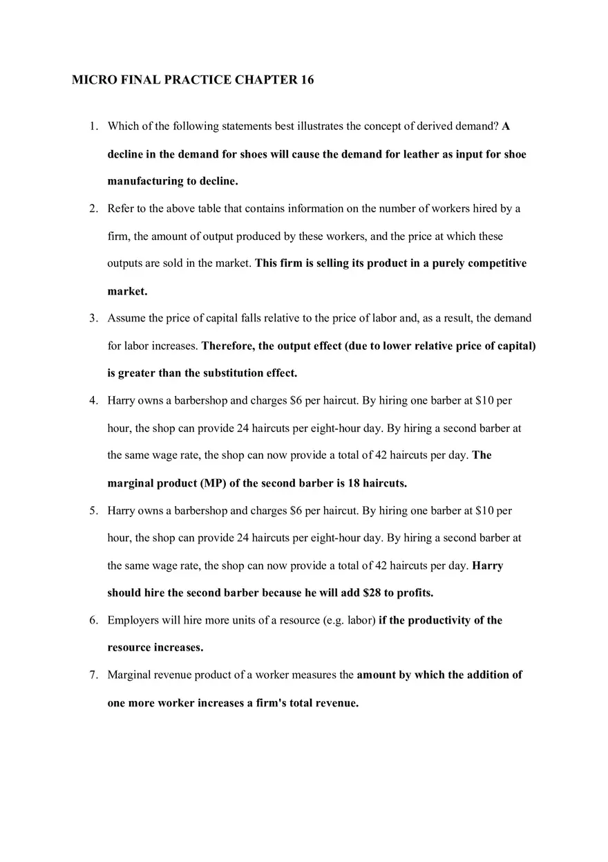 Micro Final Practice Chapter 16 - Page 1