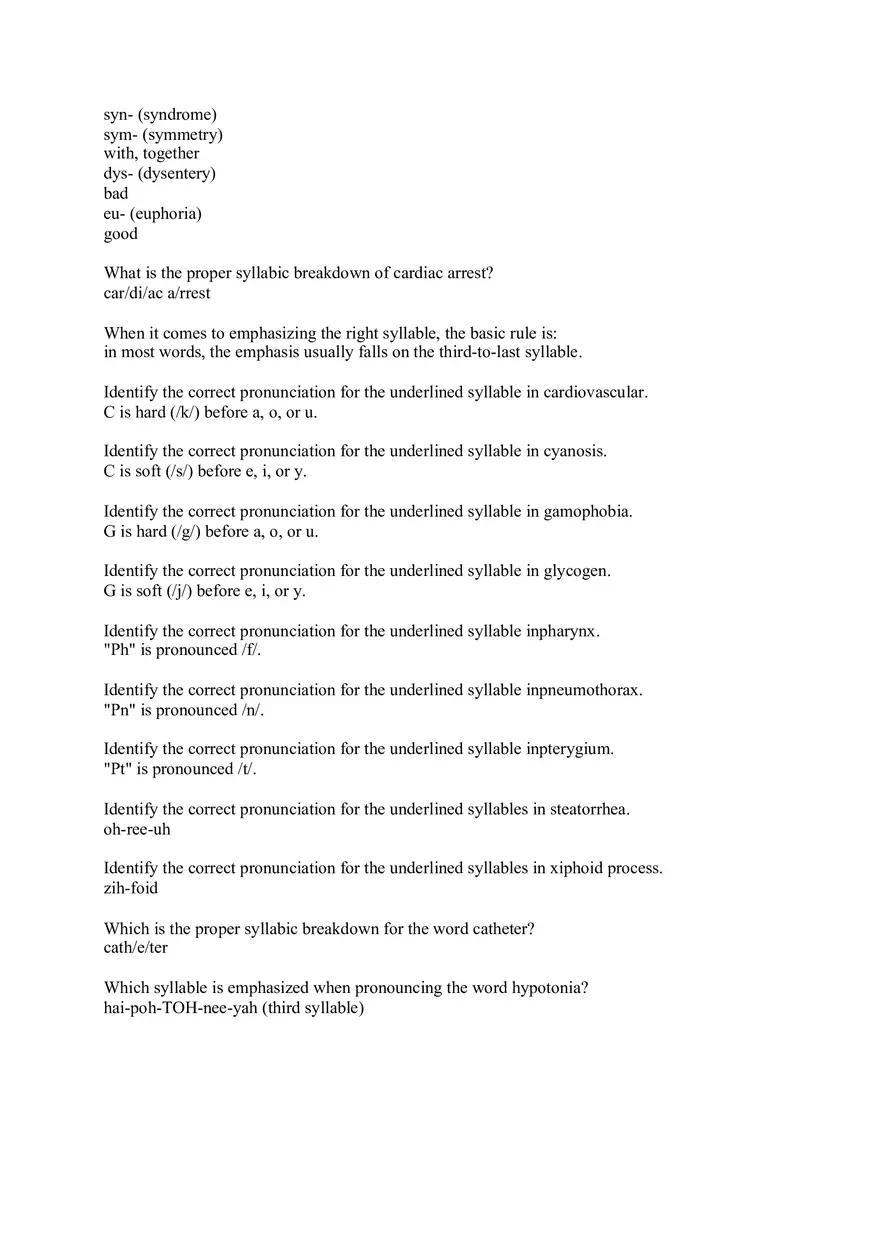 Med Term Answers Part 2 - Page 1