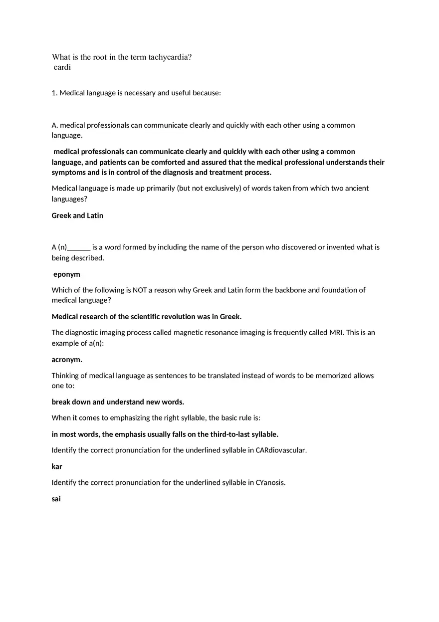 Med Term Answers Part 2 - Page 4