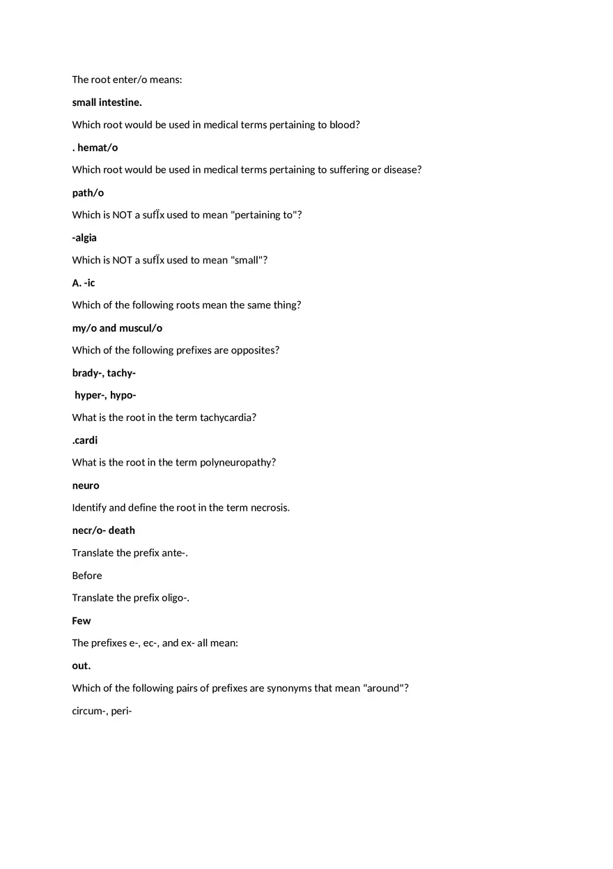Med Term Answers Part 2 - Page 6