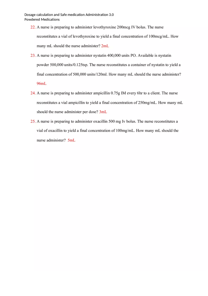 Powdered Medications Dosage Calculation - Page 4